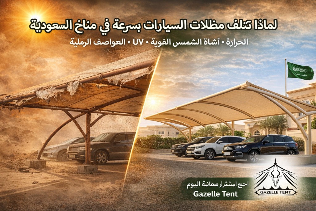 لماذا تتلف مظلات السيارات بسرعة في مناخ السعودية؟